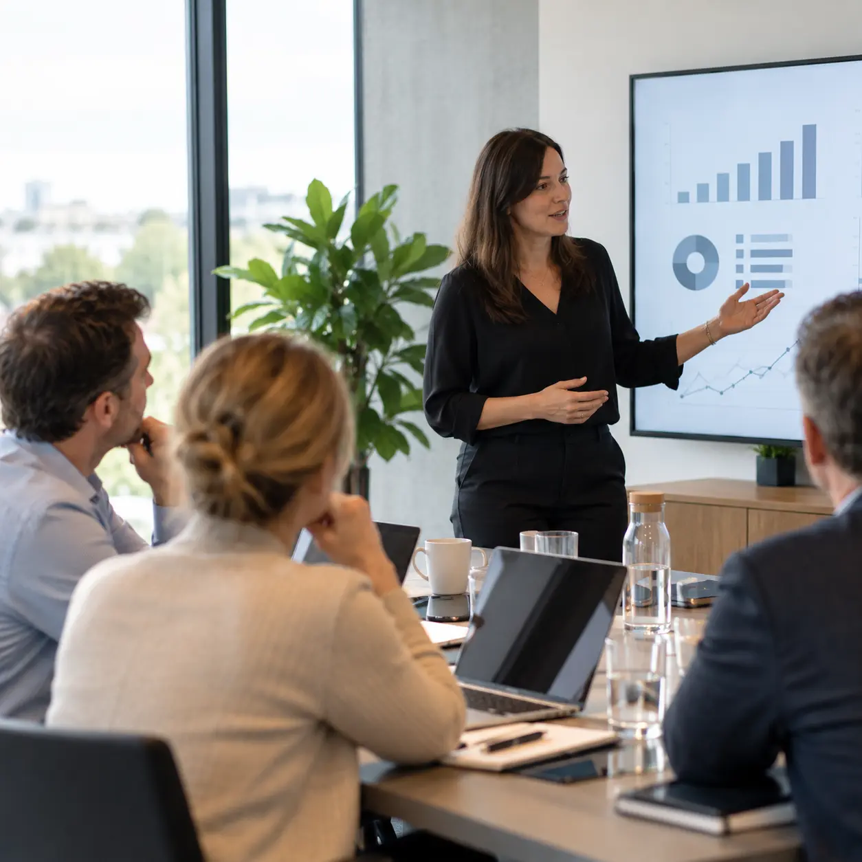 Professional geeft presentatie