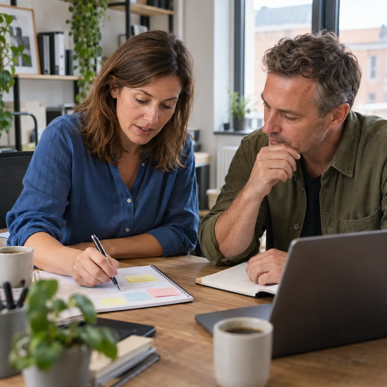 Professionals overleggen met elkaar